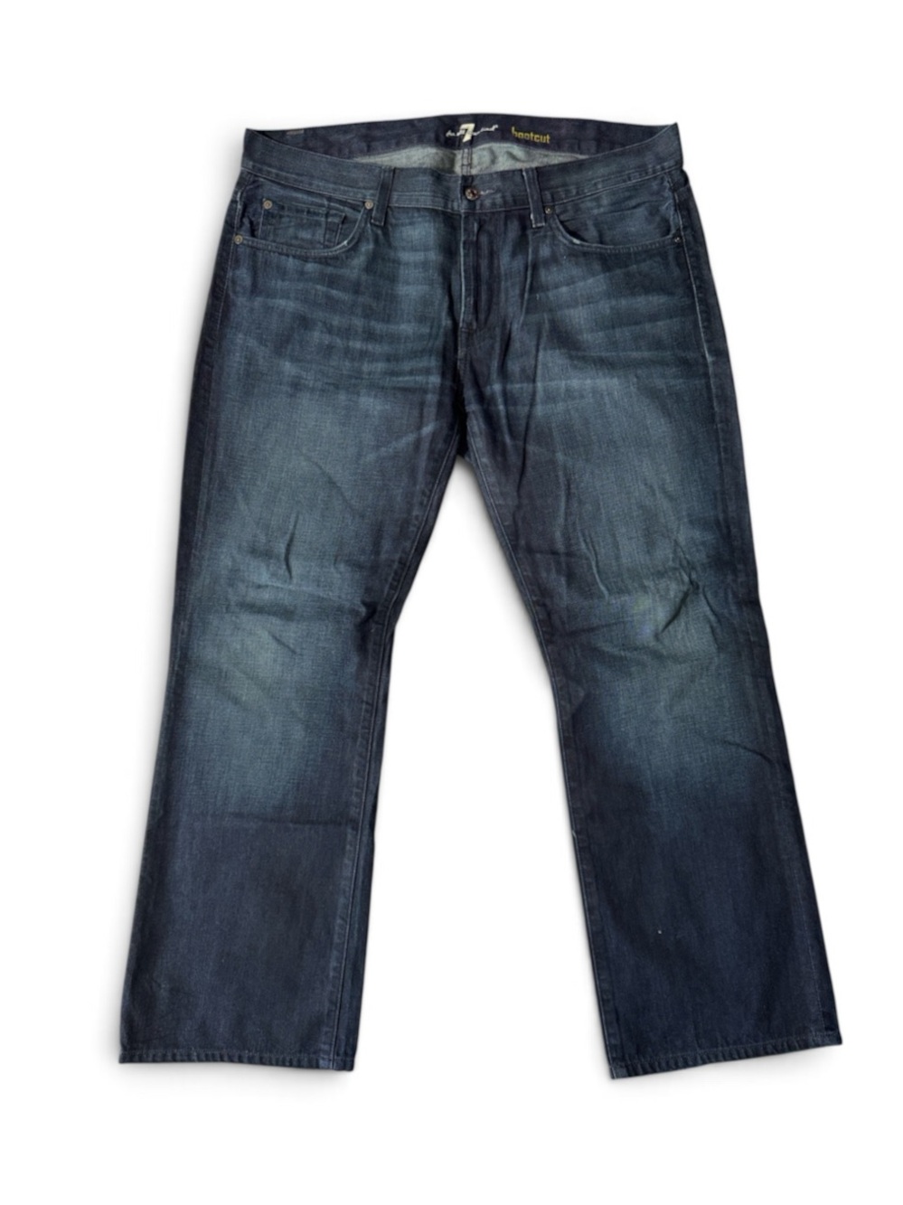 7 For All Mankind mens 38x30 bootcut dark wash denim blue jeans EUC